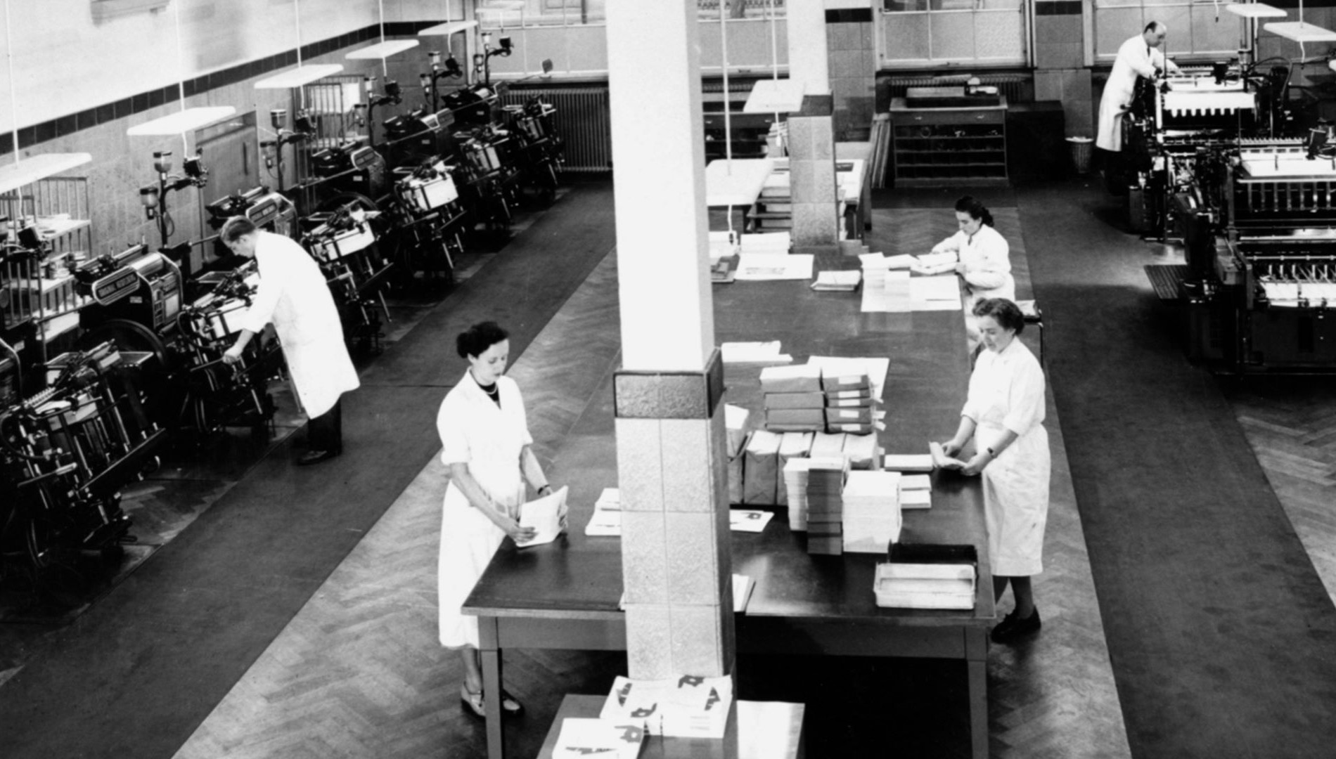 The in-house print shop in 1937