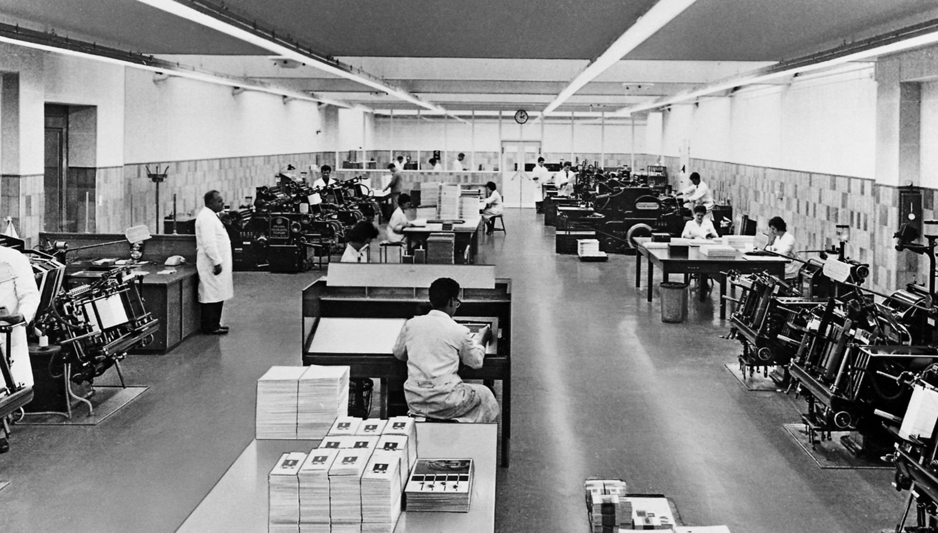The HEIDELBERG in-house print shop in 1958